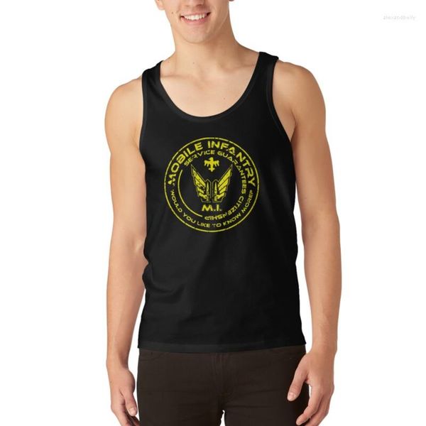 Regatas masculinas Starship Troopers - Mobile Infantry Patch Top Roupas masculinas sem mangas Camisas de ginástica