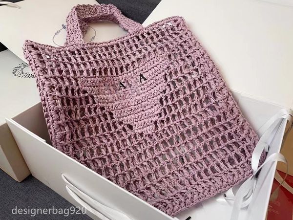 Сумки для брендов дизайнерские сумочки рюкзак для кошельки сумки для пляжного мешка с одной плечой Raffia Crochet Totes Женская дама летние