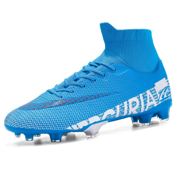 Sapatos profissionais Botas de futebol FGTF Bota de futebol Mens tornozelo alto Kraam Peng juventude antiderrapante limpa sapatos esportivos 230719