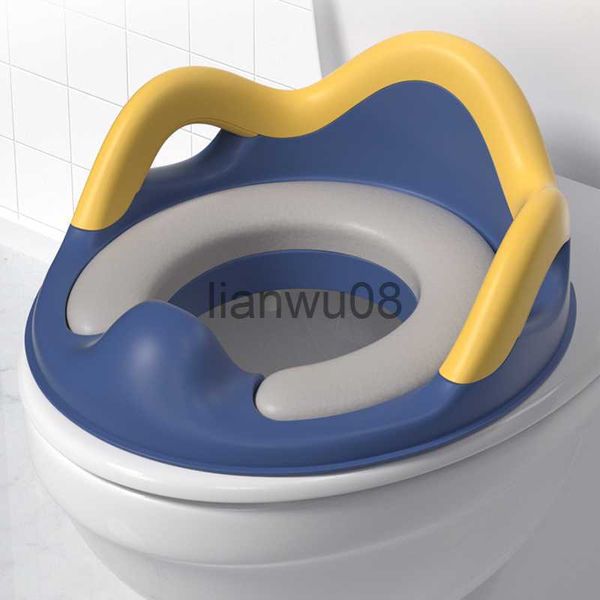 Potties Seats Baby Potty Training banheiro assento com almofada macia Double Antislip Design e Splash Guard For Boys Girls X0719