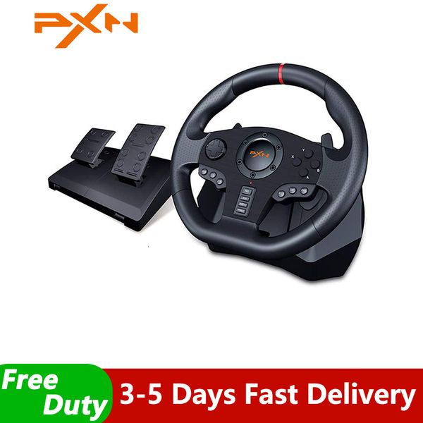 Outros acessórios PXN V900 Volante para jogos PC Racing Wheel para Xbox OnePC WindowsSwitchXbox Series SX 270900 Rotate with Pedals 230718