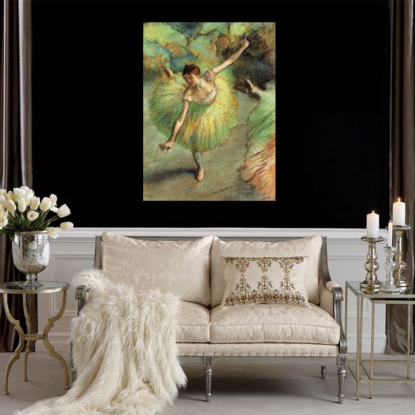 Bailarina Lona Arte Dançarina Inclinada 1883 Edgar Degas Pintura Mão Pintada a Óleo Decoração de Parede de Escritório em Casa Moderna