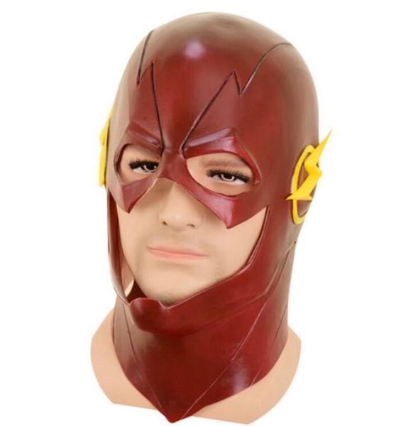 Party Masken Maske DC Barry Allen Maske Cosplay Kostüm Prop Halloween Rot Vollkopf Latex Party Masken Erwachsene 230718