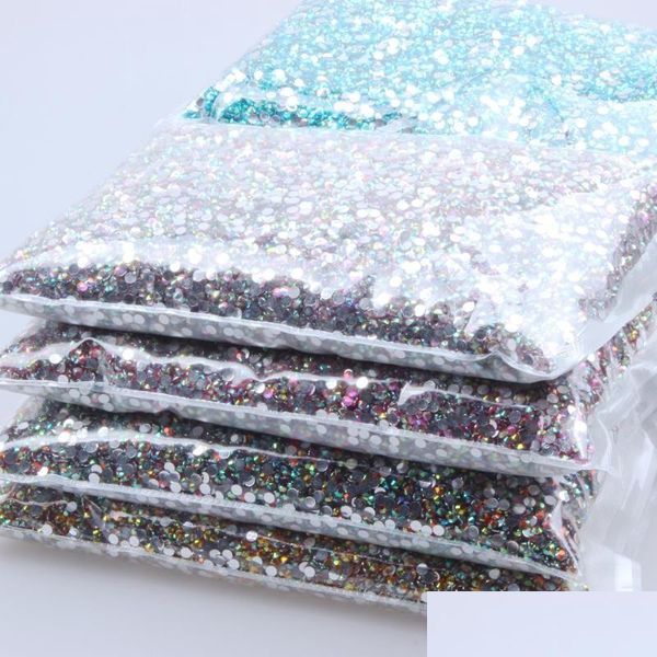 Tırnak Sanat Süslemeleri Normal AB Renkleri Reçine Rhinestones 4mm 50000pcs Tırnaklar Dekorasyonu için Düzeltmeyen Düzeltme Düzeltme Diy 3D Takı Dr Dhbww