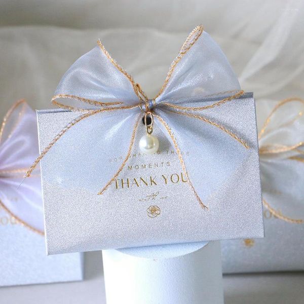 Confezione regalo Nastro Bowknot Scatola di caramelle Sacchetto di carta Imballaggio di nozze Evento Festa di compleanno Bomboniere Baby Shower Decor