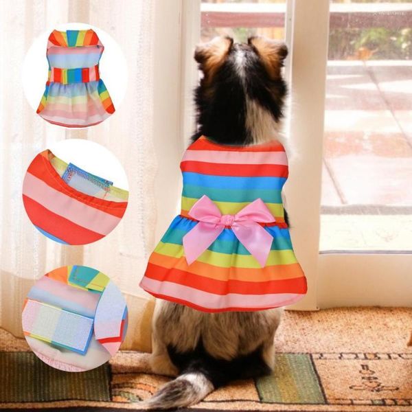 Vestuário para cachorro Vestido de cachorro com decote redondo e duas pernas Saia para animais de estimação para o verão