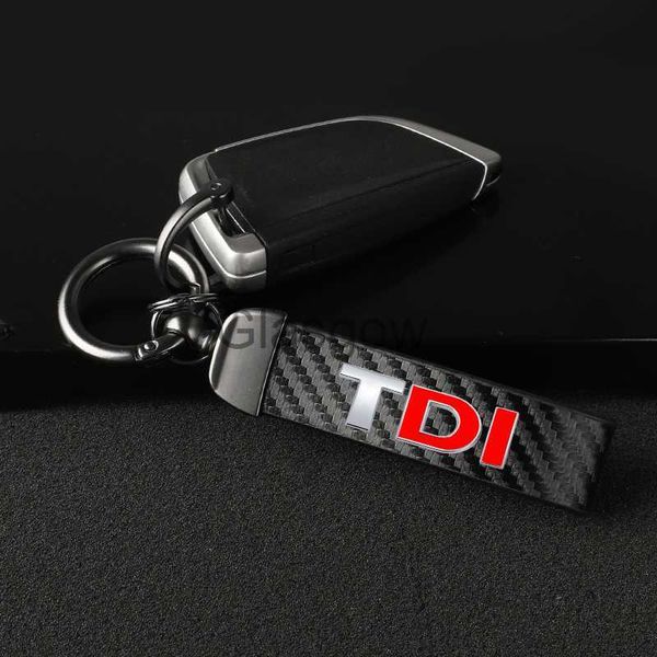 Chiave dell'automobile Carbon Fible Car KeyChain Portachiavi a ferro di cavallo rotante a 360 gradi con TDI per Golf JETTA PASSAT MK4 MK5 MK6 seggiolino skoda Car x0718