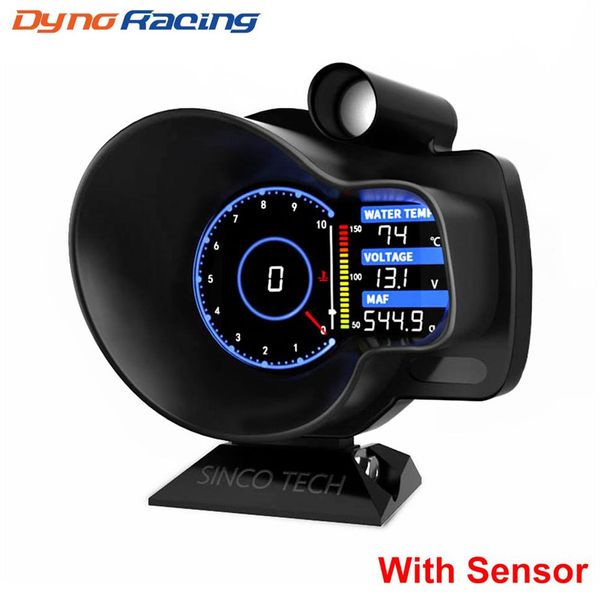 Kit sensore completo Racing OBD2 Head Up Display Cruscotto digitale Boost Gauge Velocità RPM Acqua Temperatura olio Tensione EGT AFR Meter Alarm245W