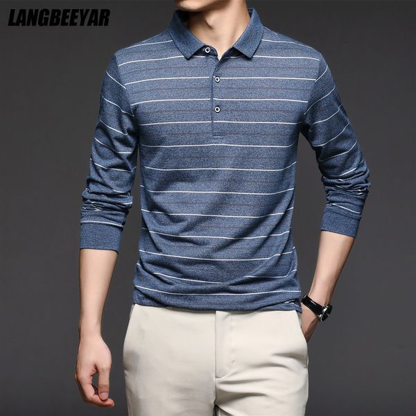 Polos Masculinos Top Grade Fashion Brand Men Plain Polo Shirts For Men Listrado Casual Designer Tops Manga Longa Roupas Masculinas 230719