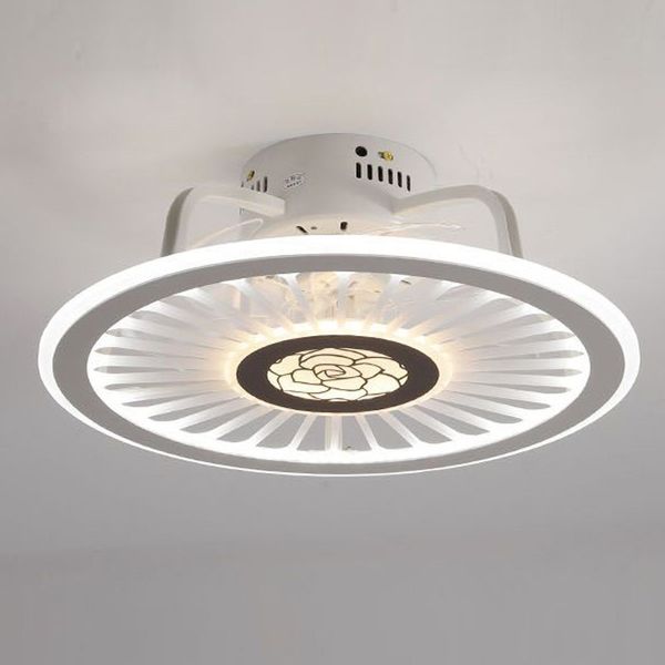 Ventilador de teto LED com luz, 52W 47cm Montar a luz do teto moderno com ventilador para o quarto da sala de estar da sala de estar de depósito