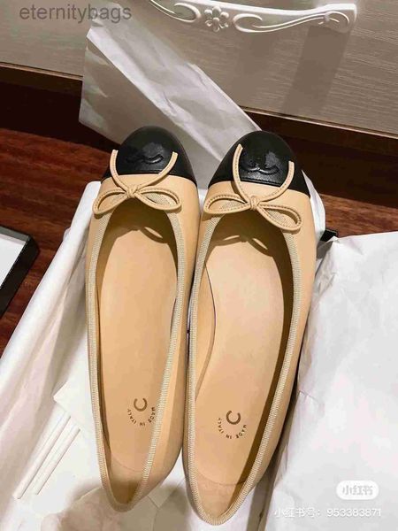 Designer di canali Black Paris Ballet Flats Scarpe Donne Spring Slip in pelle vera trapunte su ballerina Luxury Round Toe Dress Canale Zapatos de Mujer CCity