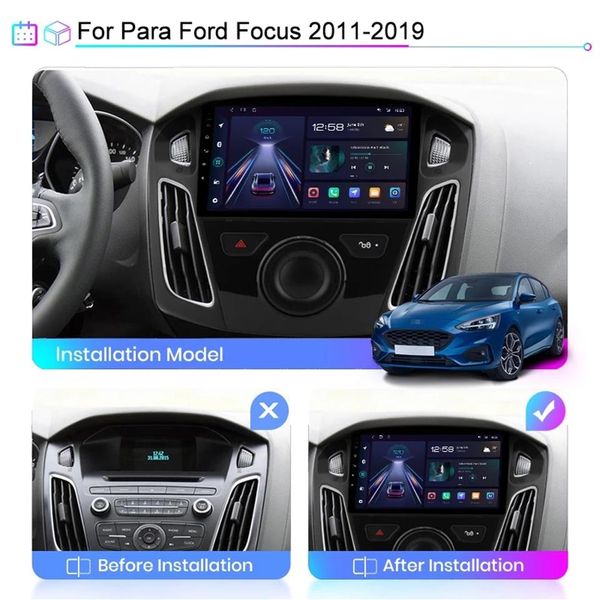 Unidade de cabeça do Android da tela de toque do vídeo do carro para Ford FOCUS 2012-2017 Dvd Player GPS System Multimedia272y