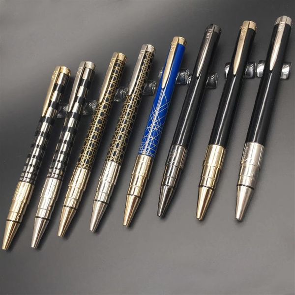 Pure Pearl 8 Styles Top Caffice Ballpoint Pen Classic Luxury Metal Slender Rowing Blue Barrel Stationery Smooth Write Pired Refi209J