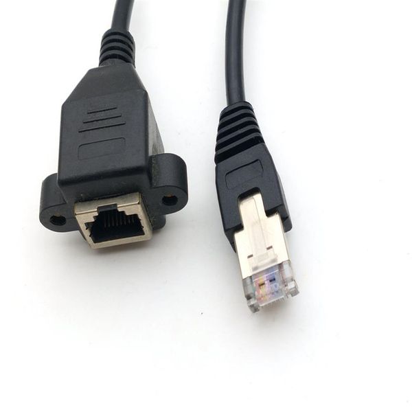 1x RJ45 Erkek - Kadın Vidalı Panel Montaj Ethernet LAN Ağı Uzatma Kablosu 1M177C