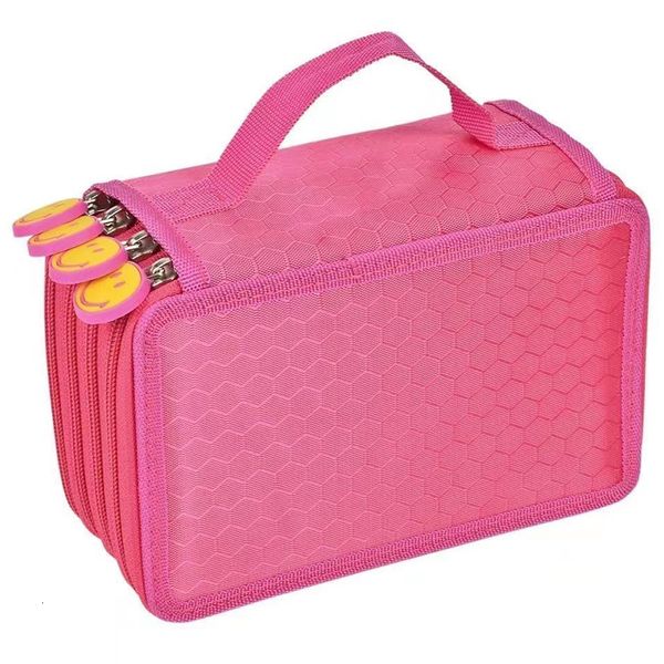 Bolsas para lápis 72/52/32 furos Estojo para lápis portátil Bolsa para canetas de grande capacidade Suporte colorido com bolso com zíper Material escolar estacionário 230719