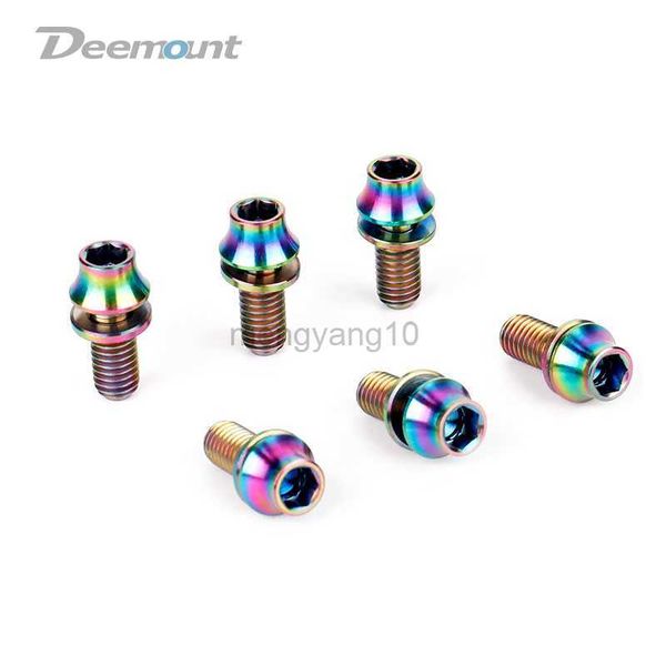 Su şişeleri kafesleri 4pcs/lot titanyum tc4 cıvatalar m5x12mm hex kafa ile bisiklet şişesi kafesi için yıkama mtb ti parça vidaları hkd230719