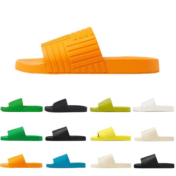 Herren Damen Designer Hausschuhe Sandalen Slides Quilted Slider Sommer Flip Flops Schwarz Grün Kiwi Weiß Orange Sittich Slipper Sandale