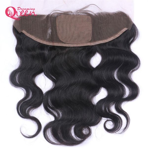 Brasiliano Body Wave Base di seta Chiusura frontale in pizzo Capelli umani vergini Pre-pizzicati 13x4 Orecchio a orecchio Nodo nascosto Chiusura frontale in pizzo343L