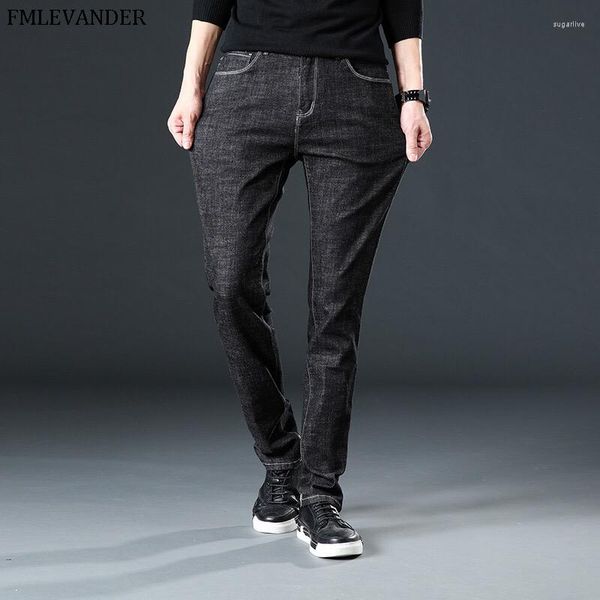 Jeans masculino plus size 44 46 estilo clássico elástico slim calças skinny homem