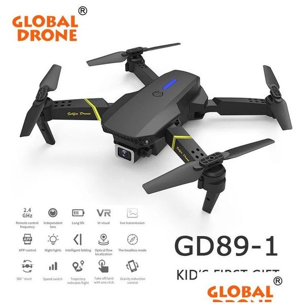 Drones Global Drone 4K Câmera Mini Veículo Wifi Fpv Dobrável Profissional Rc Helicóptero Selfie Brinquedos Para Bateria Infantil Gd89-1 Drop Deli Dhamo