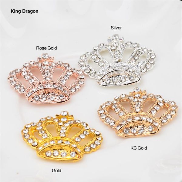 Yeni Varış Rinestone Crown Sızdırması Davetiyede Kullanılan Düz Back 28mm 24mm 20pcs Lot 4 Renk Dekorasyonu Tiara KD541325L