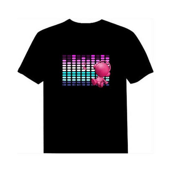 T-Shirts LED-T-Shirt für Kinder, Party, Musik, DJ, geräuschaktiviert, für Jungen und Mädchen, LED-T-Shirt, leuchtet auf und ab, leuchtendes Oberteil für Kinder x0719