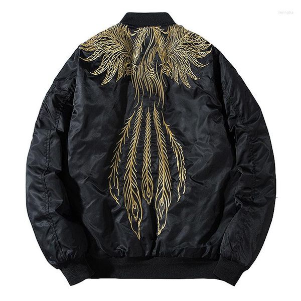 Giacche da donna Bomber Phoenix Wing Feather Ricamo Coat Fashion Youth Streetwear Giacca da baseball HipHop Stile giapponese coreano