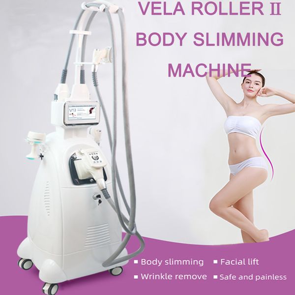 Macchina per cavitazione con rulli sottovuoto RF Perdere peso VELA Modellamento del corpo Dispositivo per la rimozione del grasso del mento Laser a infrarossi RF Rigenerazione della pelle del viso Dispositivo antietà per il sollevamento