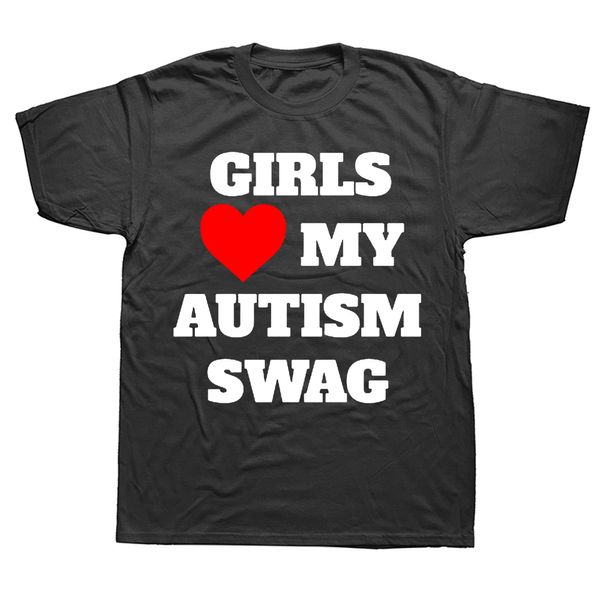 Novidade Meninas Heart My Autism Swag T Shirts Graphic Streetwear Manga Curta Presentes de Aniversário Estilo de Verão T-shirt Roupas Masculinas