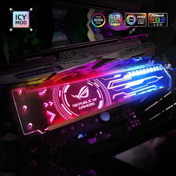 RGB VGA держатель Настраиваемая A-RGB Horizental GPU Cracke Crack Videoard Поддержка 5 В 3PIN Настройка AURA 12V Water Cooler Custom MOD341K