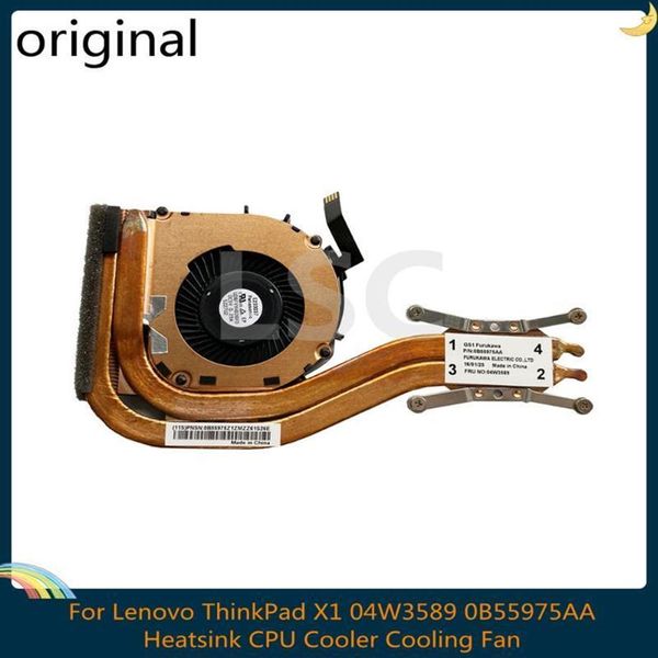Laptop-Kühlkissen LSC Original Kühlkörper CPU-Kühlerlüfter für Lenovo ThinkPad X1 Carbon 1. Generation 1 MT 34XX 04W3589 0B559751183y