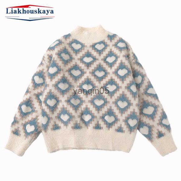 Pullover Kinder Pullover Für Mädchen Winter Herbst Neue Mädchen Kleidung Kinder Liebe Design Pullover Strickwaren Langarm Baumwolle Pullover Tops HKD230719