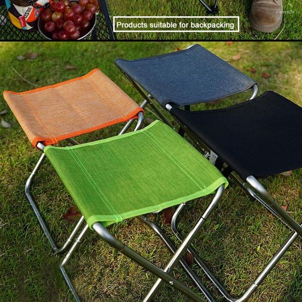 Almofadas ao ar livre viagem ultraleve aço inoxidável cadeira dobrável pesca acampamento churrasco banquinho portátil