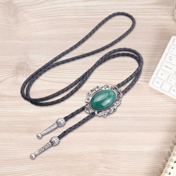 Bolo Gravata Estilo Retro Bolo Gravata Pingente Ajustável Couro PU Corda Cowboy para Banquete HKD230719