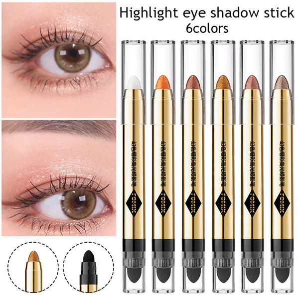 Eye ShadowLiner Combination Matita stick per ombretto opaco perlescente impermeabile Evidenzia Matita trucco Beauty Champagne shimmer doppia testa 230719