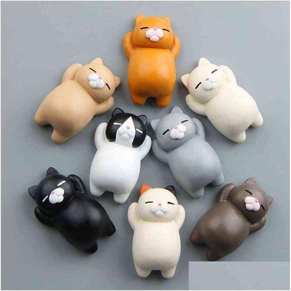 Magneti per frigorifero Simpatico gatto Fibbia magnetica Animale Frigorifero Action Sticker Home Decor Regali di Natale 8 stili 10 pezzi Cx220112 Drop Delive Dhbdc