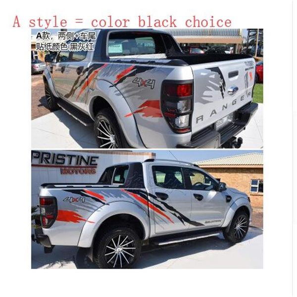 Auto Aufkleber Beide Seiten Auto Kopf Schwanz Aufkleber Vinyl KK Dekoration Auto Auto-styling Zubehör Für Ford RANGER Raptor f150 Pickup296w