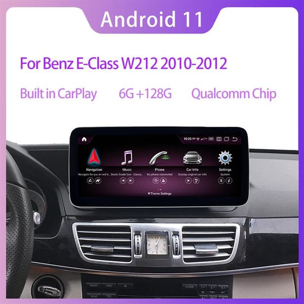 10 25 Qualcomm Android 11 6G RAM 128 ROM Car PC Radio Navigazione GPS Bluetooth WiFi Unità principale Schermo per Mercedes Benz E Cla272U