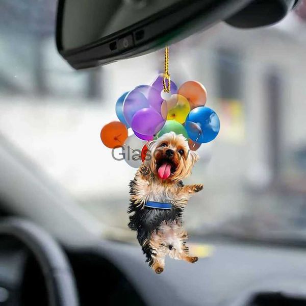 Innendekorationen, Auto-Anhänger, bunter Ballon-Welpe, süßer Hund, Ornament, Autos, Rückspiegel, Dekoration, Auto-Innendekoration, Wohnaccessoires x0718