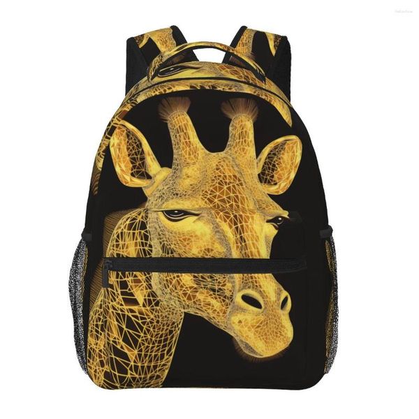 Rucksack Giraffe Lines Portraits Trekkingrucksäcke Junge Streetwear High School Taschen Rucksack mit Qualitätsdruck