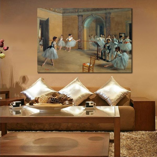 Beautiful Dancer Canvas Art the Dance Foyer at the Opera on the Rue Le Peletier Edgar Degas Painting Handmade Hotel Room Decor