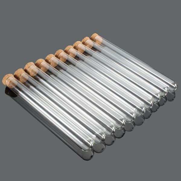 Suprimentos de laboratório 20 peças Tubo de ensaio de plástico de 16x150 mm com rolha de cortiça Instrumento de laboratório geral para experimentos físicos e químicos259i