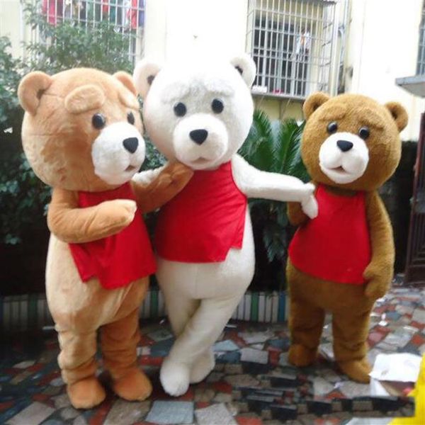 2019 Factory New Tedy Figurino adulto Pur Teddy Bear Mascot Costume248z