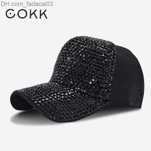 Top Caps Cokk Sequins Rhinestone Beyzbol Kapağı Kadın Düğmesi Kapağı Kadınlar Ayarlanabilir Beyzbol Kapağı Kemik Sütyen Baba Hat Kadınlar Z230719