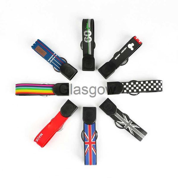 Araba Key Union Jack Araba Keychain Halka Tutucu Mini Cooper için Koruyucu Kılıf F54 F55 F56 F60 F57 Silika Jel Halat Otomatik Aksesuarlar X0718