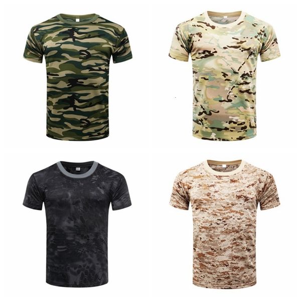 Herren-T-Shirts, schnell trocknend, taktisches Herren-T-Shirt, Sommer-Militär-Camouflage-T-Shirts, atmungsaktive Kompressions-Camouflage-Strumpfhose, Armee-Kampf-T-Shirt 230718