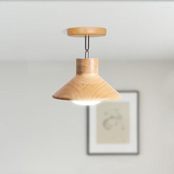 Deckenleuchten, moderner Stil, Holzsockel, E27-Sockel, 12 W, LED-Lampe, Schlafzimmer, Flur, Arbeitszimmer, Nachttisch, Holz-Wandleuchte