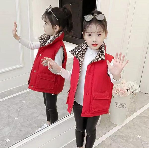 New Winter Baby Kids Outwear Gilet a due lati Top Cappotti Ragazzi Piumino in cotone Boy Coat Abbigliamento per bambini Giacche spesse calde Abbigliamento per ragazze Capispalla A01