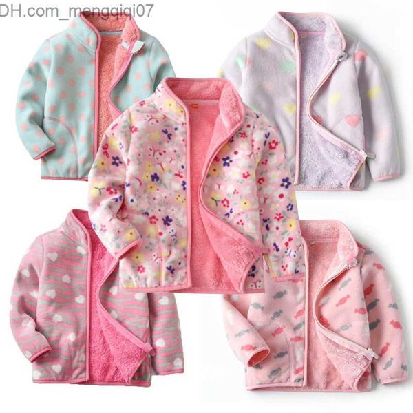 Mantel Jumping Meters Neue Mädchen Outwears Fleece für Winter Herbst Baby Jacke Mäntel Blumen Kinder Jacke Z230719