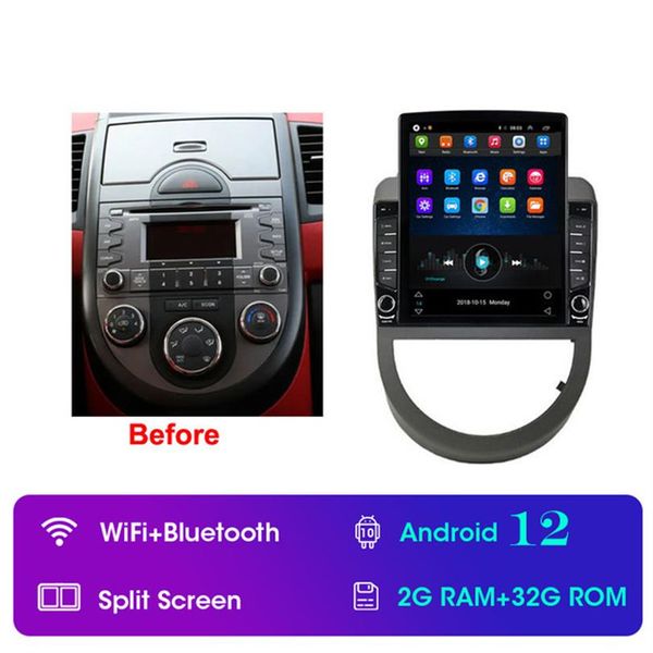 Android Auto Video Multimedia 9 Zoll HD Touchscreen GPS Navigation für 2010-2013 Kia Soul mit Bluetooth WIFI USB AUX Unterstützung Carpl292x